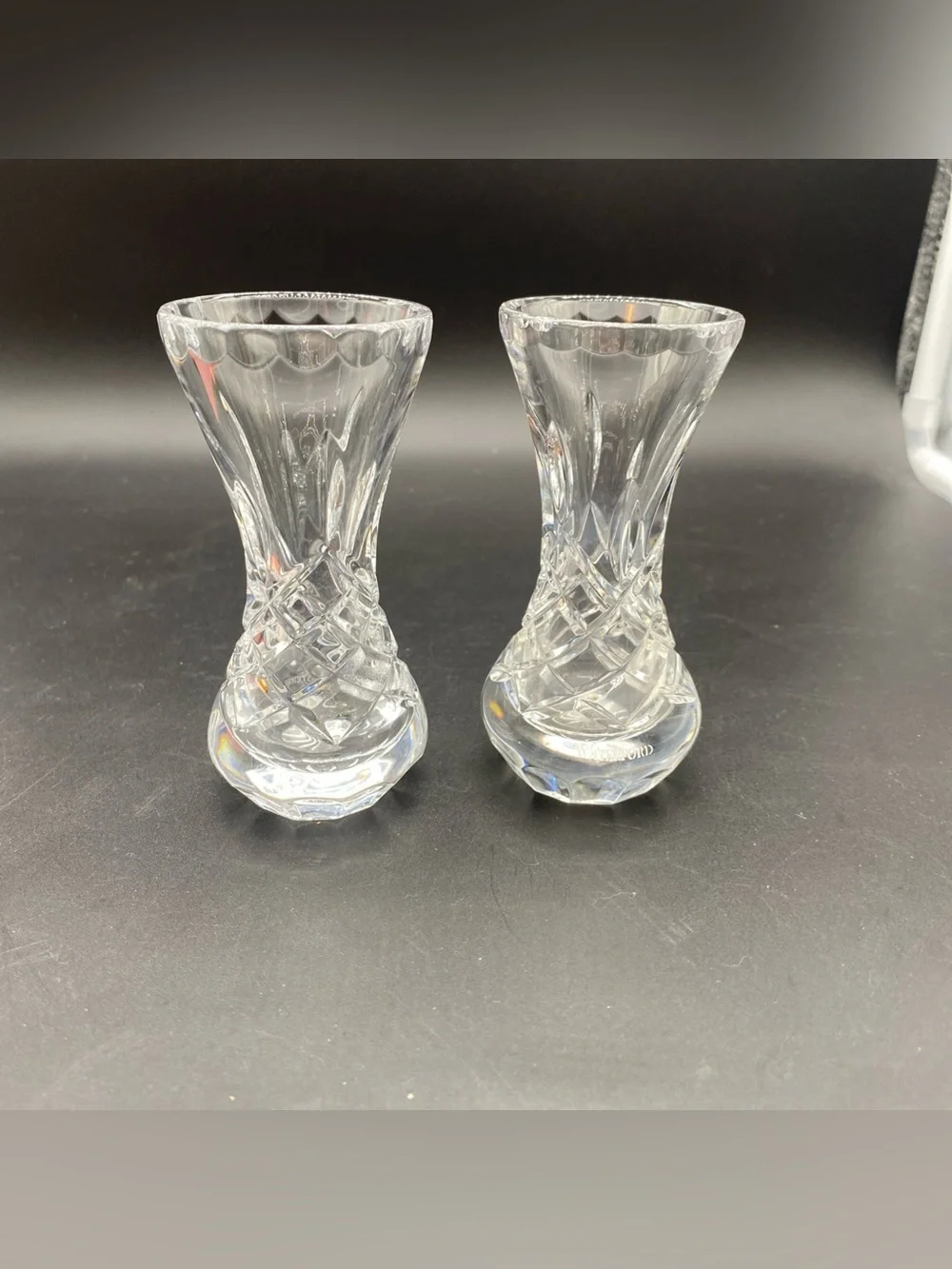 Waterford Crystal Bud Vases - Set of 2- Lismore Pattern- 4” tall